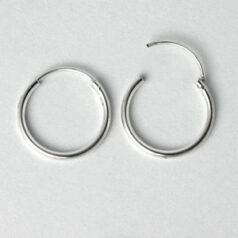 13-9001 Earring Hoops, 14mm Endless Hoop with hinged closure in Sterling Silver.925