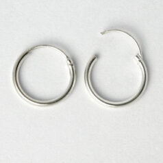 13-9006 Earring Hoops, 12mm Endless Hoop with hinged closure in Sterling Silver.925