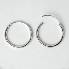 13-9007 Earring Hoops, 16mm Endless Hoop with hinged closure in Sterling Silver.925