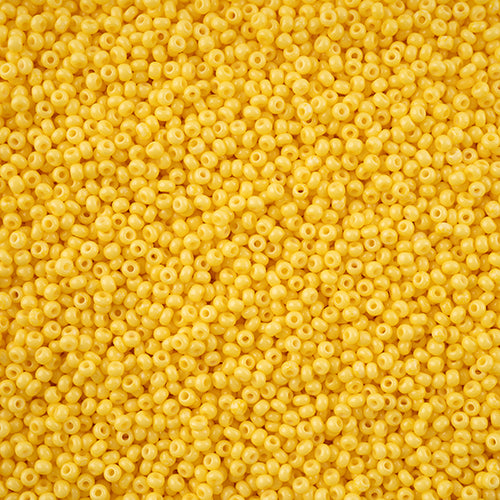 66443234B Czech Seed Bead 11 Yellow Chalk Dyed Solgel 250g