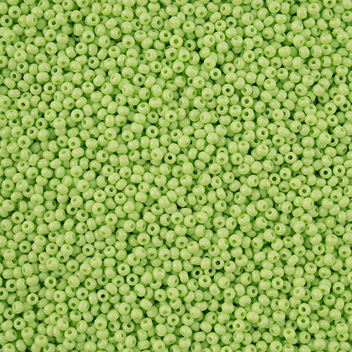 66637019L Czech Seed Bead 11 Cut Opaque Pale Green 100g