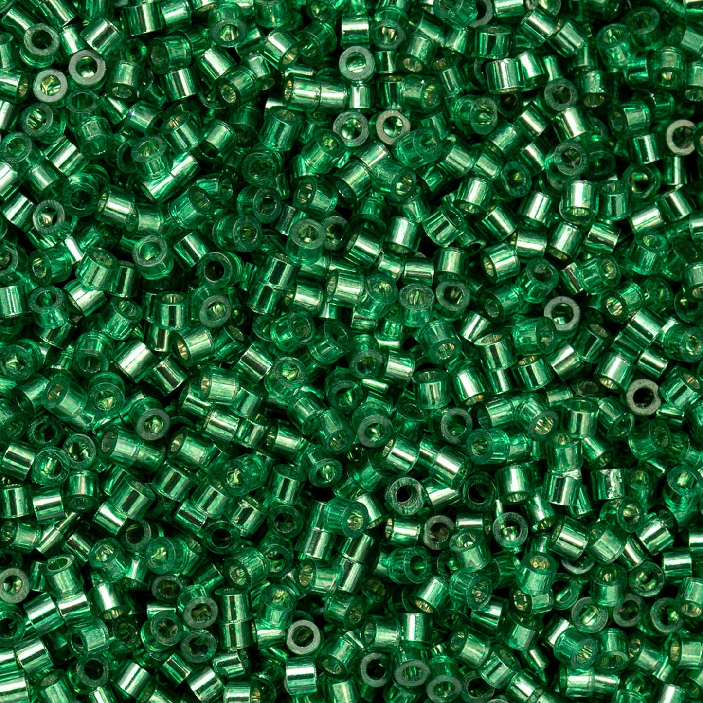 697cy11-1042 Cylin Bead sz 11 25g Bag Emerald Silver Lined