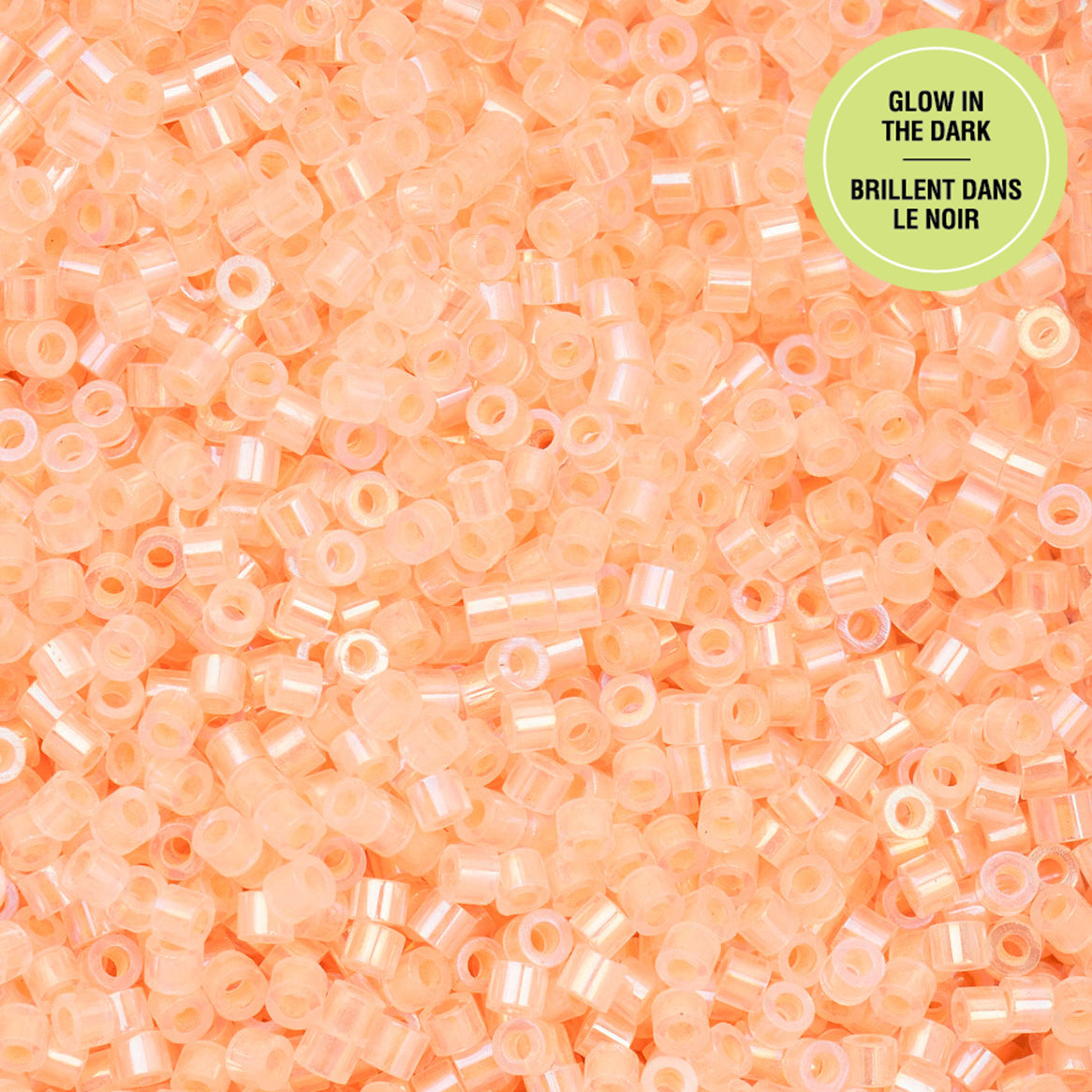 697cy11-1128 Cylin Bead sz 11 25g Bag Glow in Dark AB - Orange