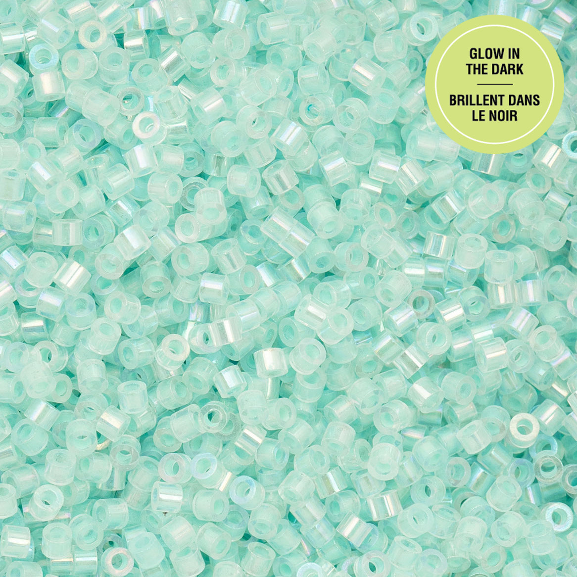 697cy11-1132 Cylin Bead 11 25g Bag Glow in Dark AB - Turquoise
