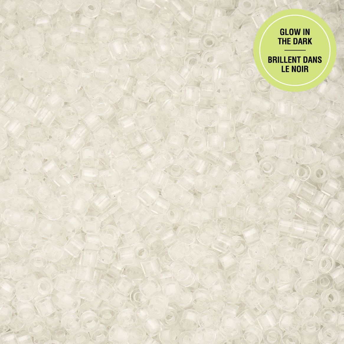 697cy11-1135 Cylin Bead sz 11 25g Bag Glow in Dark - White to Turquoise