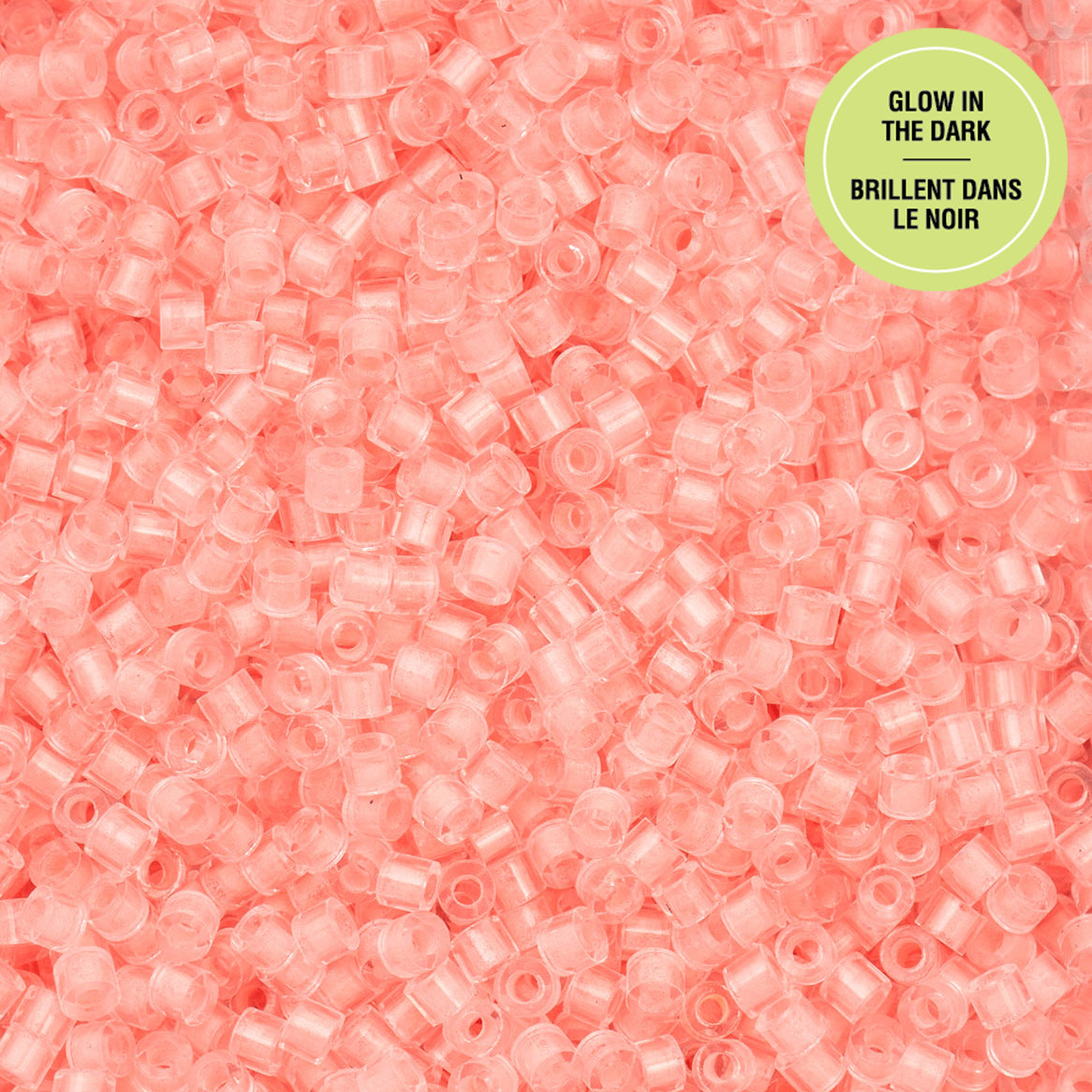 697cy11-1149 Cylin Bead sz 11 25g Bag Glow in Dark - Coral