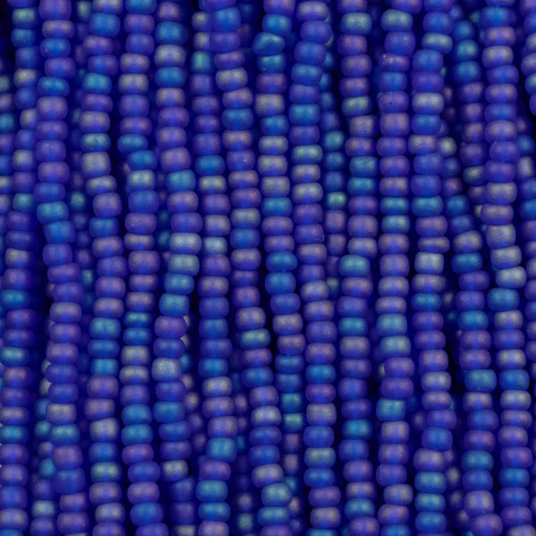 79-FTR-1113S Czech Seed Beads, sz 11 Transparent Matt Sapphire AB (strung)