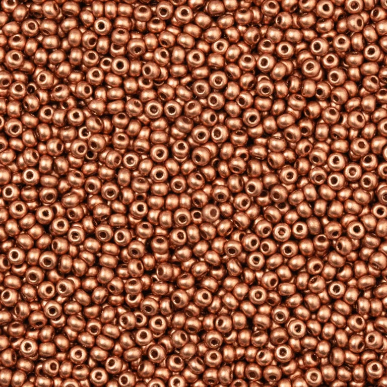 79-M-1021L Czech Seed Beads, sz 10 – Metallic Soft Copper (loose) 50g