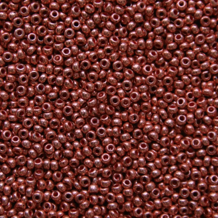 79-M-1052L Czech Seed Beads, sz 10 Metallic Copper Dyed Crystal (loose)