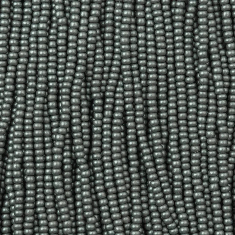 79-PL-1122S Czech Seed Beads, sz 11 PermaLux Dyed Chalk Grey (strung)