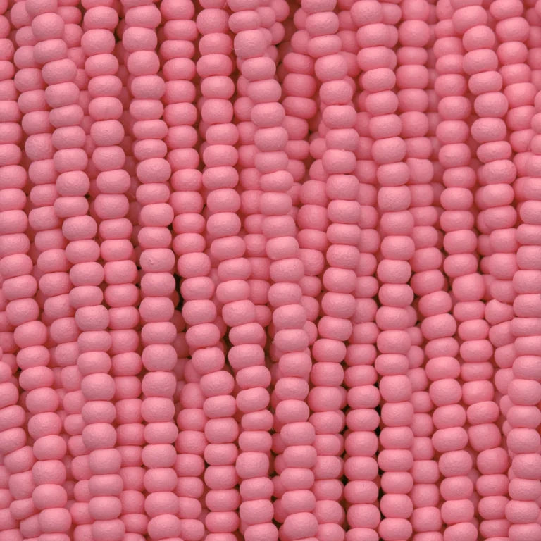 79-PL-1139S Czech Seed Beads, sz 11 PermaLux Dyed Chalk Pink Matte (strung)