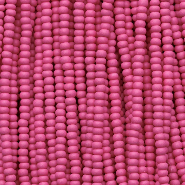 79-PL-1141S Czech Seed Beads, sz 11 PermaLux Dyed Chalk fuchsia Matte (strung)