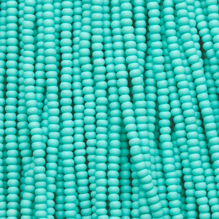79-PL-1146S Czech Seed Beads, sz 11 PermaLux Dyed Chalk mint Matte (strung)