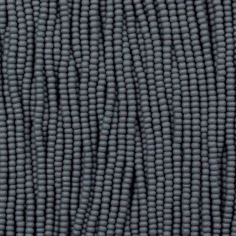 79-PL-1152S Czech Seed Beads, sz 11PermaLux Dyed Chalk Grey Matte (strung)