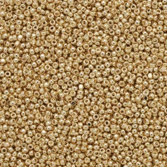 79M11316L Czech Seed Beads, 13 Charlotte – 24kt Gold Plated (loose)