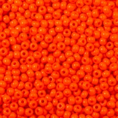 79O0834L Czech Seed Beads 8 Opaque Orange