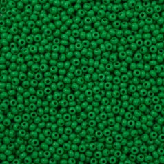 79O1020L Czech Seed Beads, 10 Opaque Green