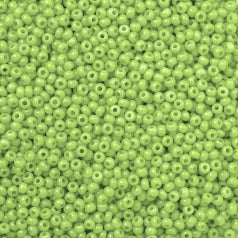 79O1023L Czech Seed Beads, 10 Opaque Pale Green