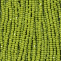 79O11124S Czech Seed Beads, 11 Charlotte – Opaque Light Olive (strung)