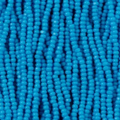 79O11128S Czech Seed Beads, 11, Charlotte – Opaque Blue Turquoise (strung)