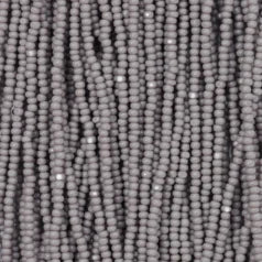 79O11316S Czech Seed Beads, 13 Charlotte – Opaque Grey (strung)