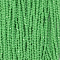 79O11317S Czech Seed Beads, 13 Charlotte – Opaque Lime Green (strung)