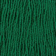 79O1319S Czech Seed Beads, Opaque Dark Green (strung) sz 13