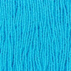 79O1326S Czech Seed Beads, Opaque Light blue Turquoise (strung) sz 13