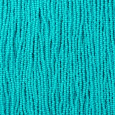 79O1327S Czech Seed Beads, Opaque Medium Turquoise (strung) sz 13