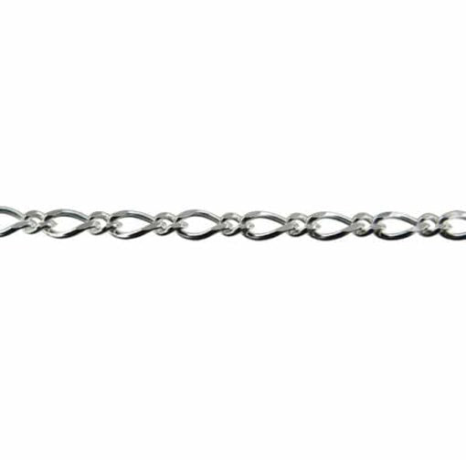 Sterling silver, semi twisted, diamond cut, oval link (2mm width x 0.8mm thickness) unfinished chain.