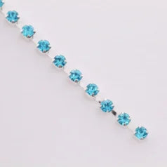 B55-10032 Aqua Rhinestone Banding Size 10 (approx. 2.7-2.8mm)