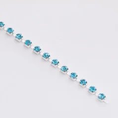 B55-10046 Aqua Rhinestone Banding Size 14 ( Approx.3.4- 3.5mm)