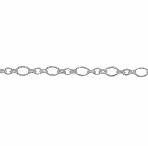 Sterling silver, oval link (large link: 3x2mm with 0.2mm thickness) unfinished chain.