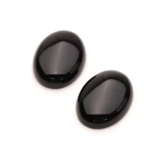 C07-090-1013 Black Onyx Oval Cabochons, 18X25mm