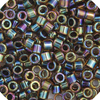 DB08 0089 Miyuki Delica sz 8 Dark Amber AB Lined-Dyed