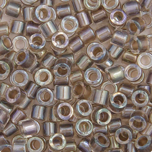 DB10 0064 Miyuki Delica 5.2g Vial Ivory AB Lined-Dyed sz 10