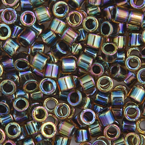 DB10 0089 Miyuki Delica 5.2g Vial Dark Amber AB Lined-Dyed sz 10