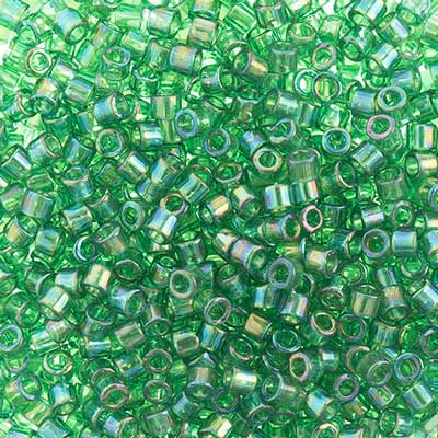 DB10 0152 Miyuki Delica 5.2g Vial Green Transparent AB sz 10