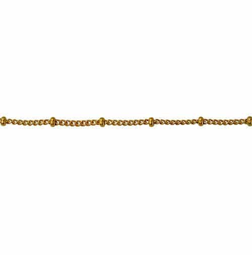 14KT Gold filled unfinished beaded curb chain, 2mm width.
