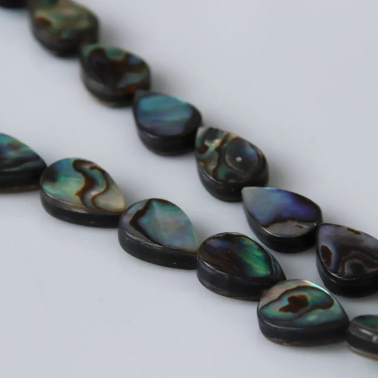 LL08-96488 Abalone Flat Teardrop 8x12mm