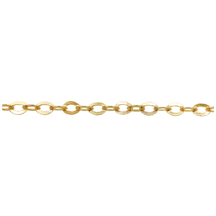14KT Gold filled unfinished flat oval chain, 1.75mm width.