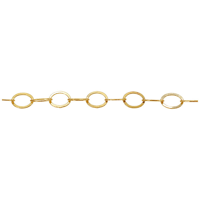 14KT Gold filled unfinished flat oval chain, 2.86mm width.