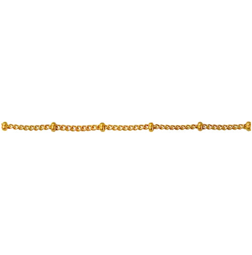 14KT Gold filled unfinished beaded curb chain, 2mm width.