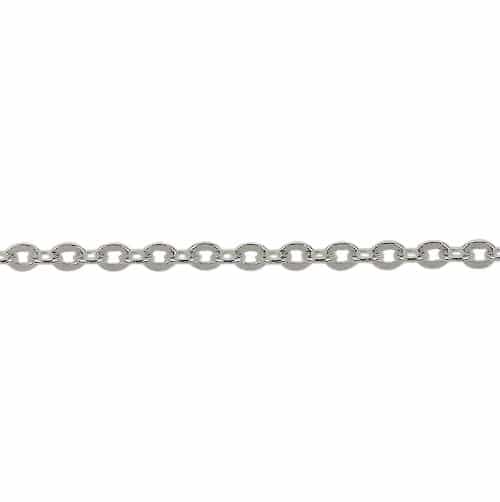 Sterling silver, flat cable link (1.9×1.2mm width x 1mm thickness) unfinished chain.