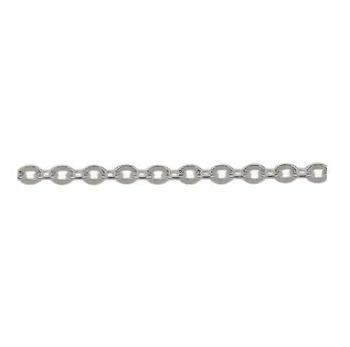 Sterling silver, flat oval link (2×1.5mm width x 0.5mm thickness) unfinished chain