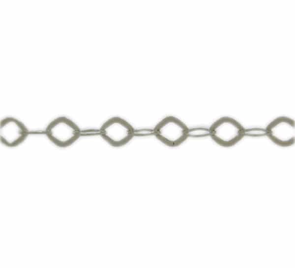 Sterling silver, flat oval link (3×2.5mm width x 0.1mm thickness) unfinished chain.