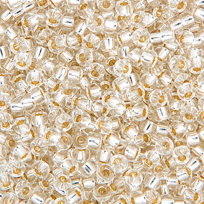 SB15 0001 Miyuki Seed Bead sz 15 Crystal Silver Lined