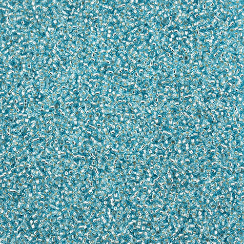 SB15 0018 Miyuki Seed Bead sz 15 Aqua Silver Lined