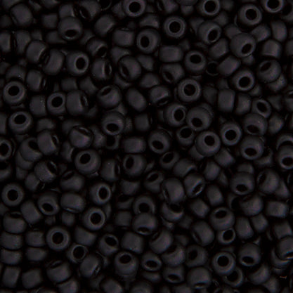 SB15 0401F Miyuki Seed Bead sz 15 Black Matte.