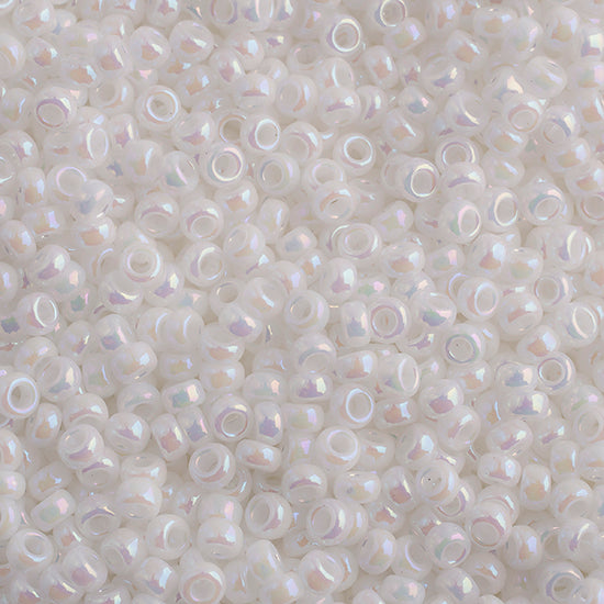 SB15 0471 Miyuki Seed Bead sz 15 White Pearl AB